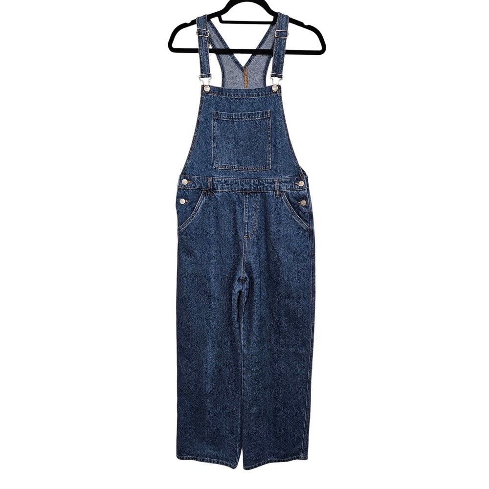 Forever 21 Denim Overalls M Blue Wide Leg Bib Workwear 90s Utility Streetwear